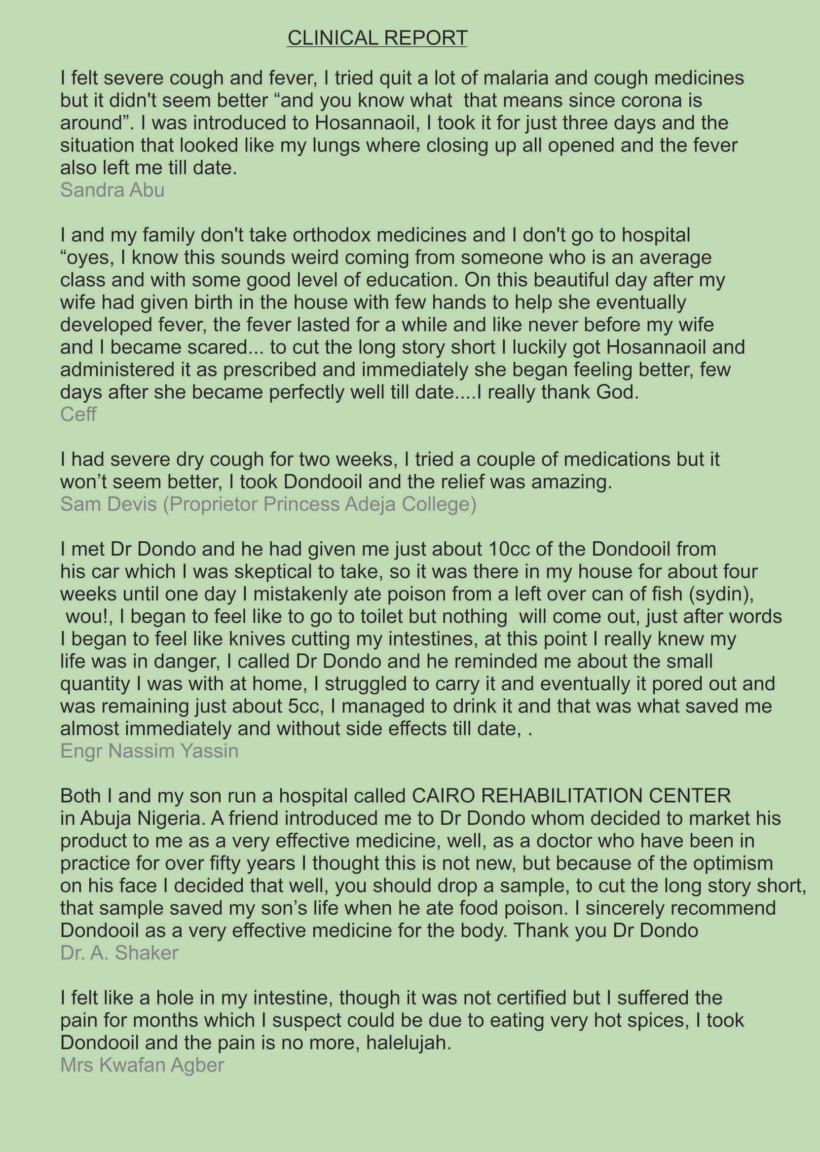 Medical Research Report